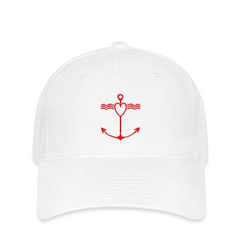 Heart Anchor Nautical Symbolism Dear Friends - Flexfit Cap - white - Front