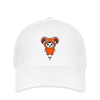 Signe du zodiaque Bélier dans le style kawaii - Casquette Flexfit - blanc - Devant