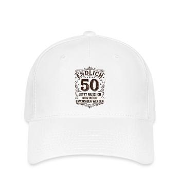 Endlich 50. Geburtstag - Nur Noch Erwachsen Werden - Flexfit Cap - Weiß - Vorne