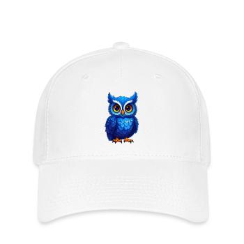 Niedliche blaue Eule - Flexfit Cap - Weiß - Vorne