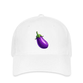Aubergine - Flexfit Cap - Weiß - Vorne