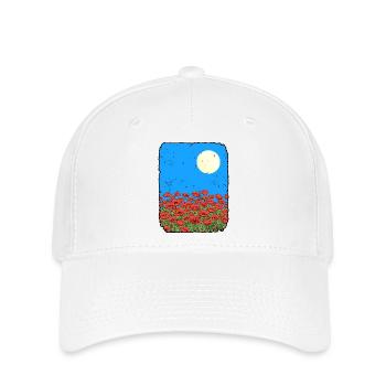 Mohnblumen - Flexfit Cap - Weiß - Vorne