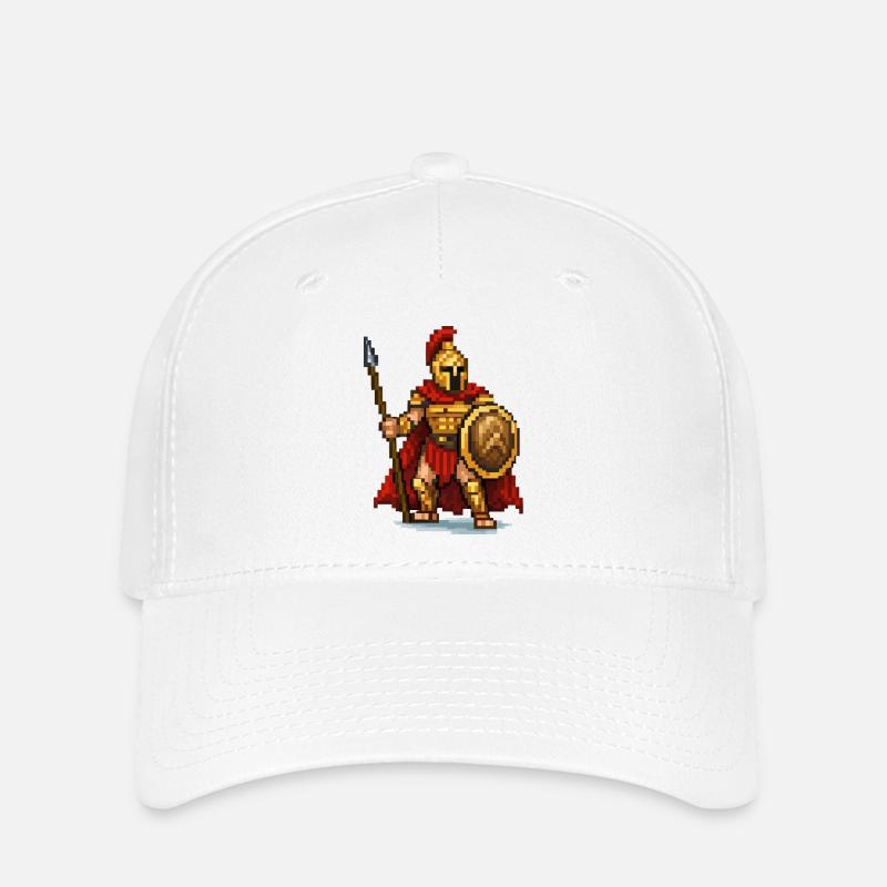 Guerrier pixel spartiate - Casquette Flexfit - blanc