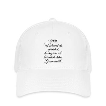 Grammatik heimlich korrigieren - Flexfit Cap - Weiß - Vorne