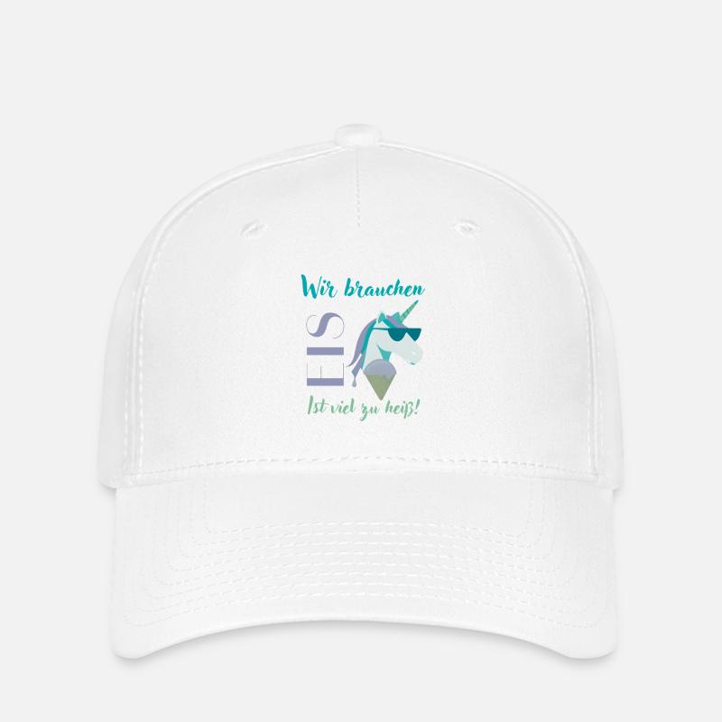Wir brauchen Eis Einhorn Sommerdesign - Flexfit Cap - Weiß