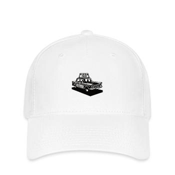 Vintage Pizza Taxi - Lieferservice Design - Flexfit Cap - Weiß - Vorne