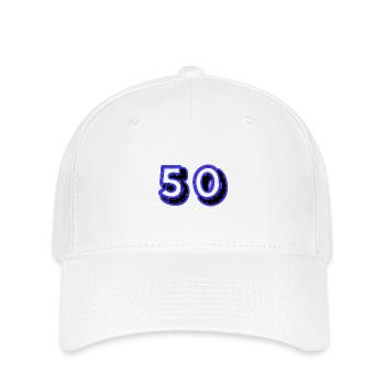 50. 50 JAHRE. 50-JÄHRIGES JUBILÄUM. 50-JÄHRIGES JUBILÄUM. - Flexfit Cap - Weiß - Vorne