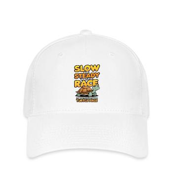 Lent et régulier gagne la course, adopte le rythme de la tortue - Casquette Flexfit - blanc - Devant