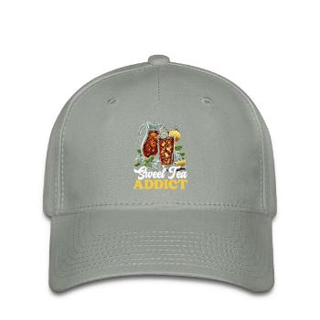 Süße Teetrinkerin Tee - Flexfit Cap - Grüngrau - Vorne
