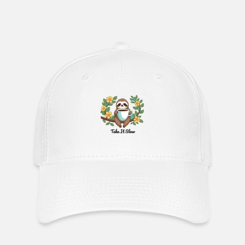Chilling Sloth - Flexfit Cap - white