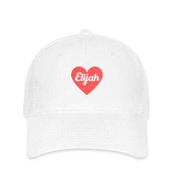 Elijah Name Rotes Herz Liebe Fan Retro - Flexfit Cap - Weiß - Vorne