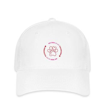 My dog is my Valentine - Flexfit Cap - Weiß - Vorne