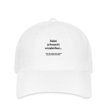 Salat schmeckt - schwarze Schrift - Flexfit Cap - Weiß - Vorne