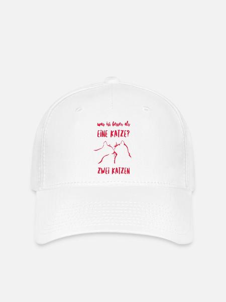 Zwei Katzen Kuss - Flexfit Cap - Weiß