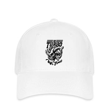 We Trust in Turbo Skull, Tuner, Mechaniker, Boost - Flexfit Cap - Weiß - Vorne