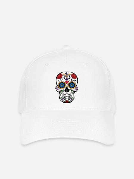 Skull - Flexfit Cap - Weiß