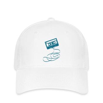 Kassette Blau - 80s Tape - Flexfit Cap - Weiß - Vorne