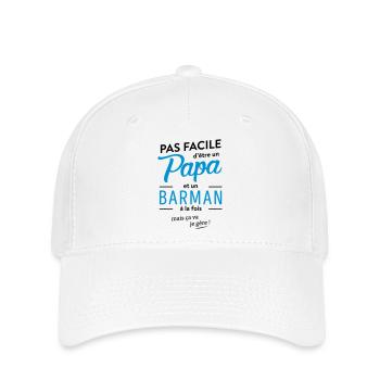 Papa barman - Casquette Flexfit - blanc - Devant