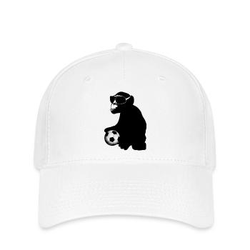 le football singe - Casquette Flexfit - blanc - Devant