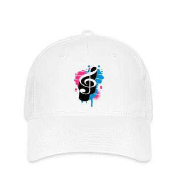 une clé de sol comme un graffiti - Casquette Flexfit - blanc - Devant