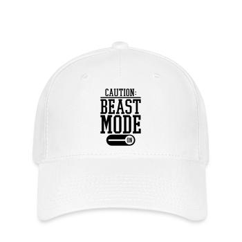 caution_beast_mode_on_f1 - Flexfit Cap - Weiß - Vorne