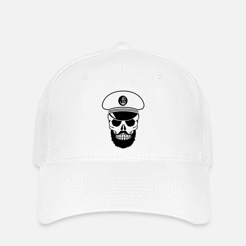 skull_captain_01 - Flexfit Cap - white