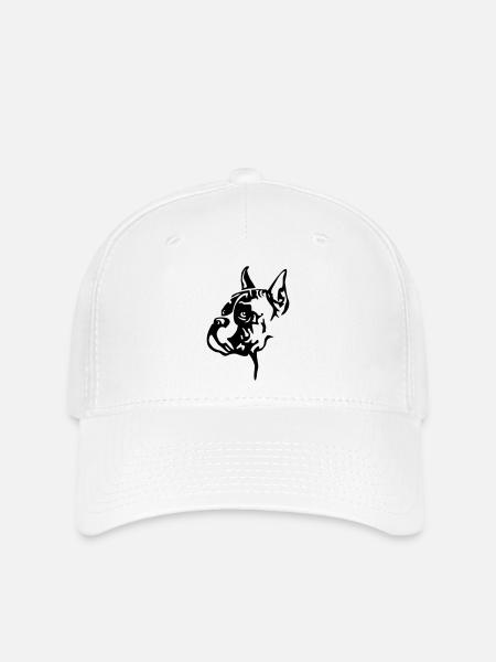 Docked boxer head - Flexfit Cap - white