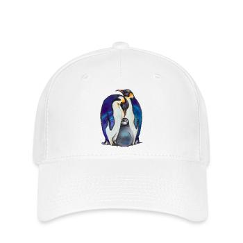 Süße Pinguine mit Sternenhimmel - Flexfit Cap - Weiß - Vorne