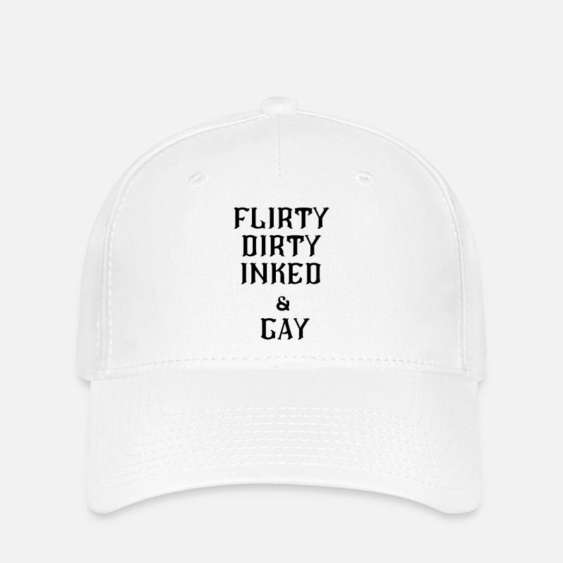 Flirty lesbian text - Flexfit Cap - white