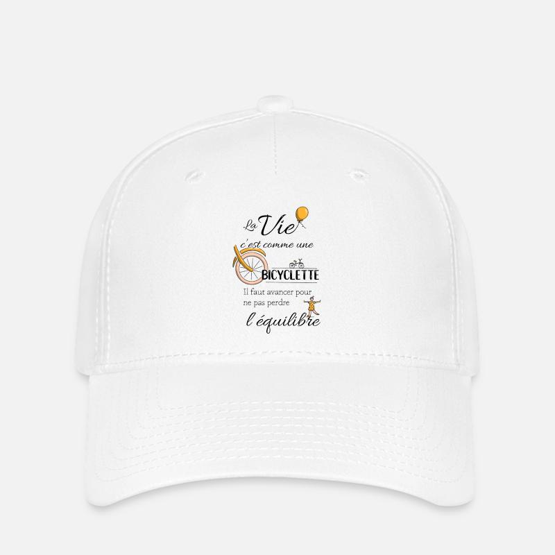 Equilibre et bicyclette - Casquette Flexfit - blanc