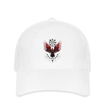Wikinger Rabe Vegvisir Valknut - Flexfit Cap - Weiß - Vorne