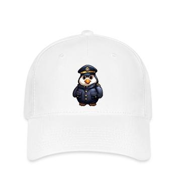 Pinguin Polizistin - Flexfit Cap - Weiß - Vorne