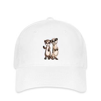 Cute meerkat cartoon characters - Flexfit Cap - Weiß - Vorne