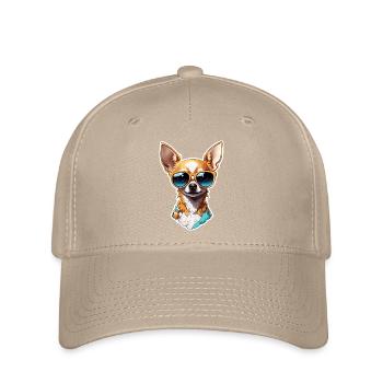 Chihuahua / petit chien / animal / minuscule / race - Casquette Flexfit - kaki - Devant
