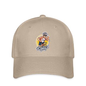 Vélo papa dessin animé autocollant - Casquette Flexfit - kaki - Devant