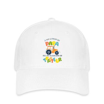 papa tracteur naissance bébé nourrisson - Casquette Flexfit - blanc - Devant
