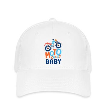 Baby Motocross Baby Father and Son Newborn Gift - Flexfit Cap - white - Front
