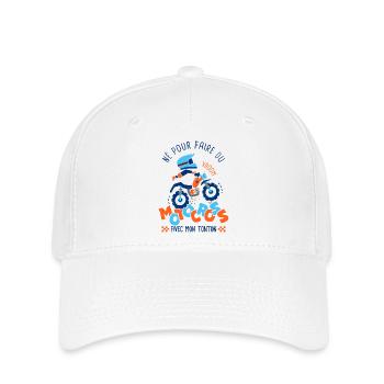Né pour faire du motocross avec mon tonton - Casquette Flexfit - blanc - Devant