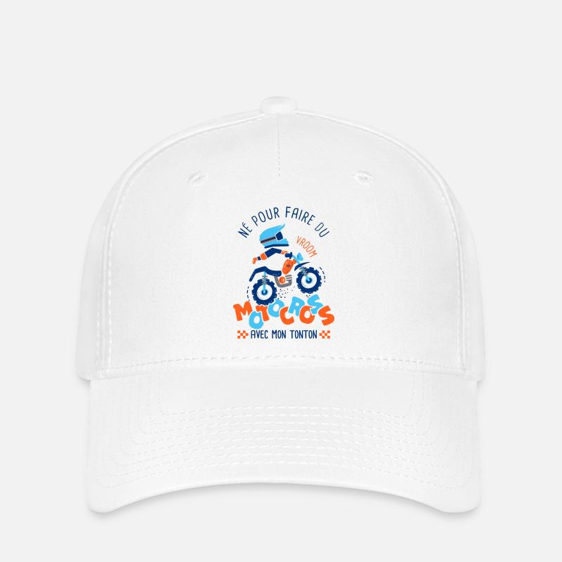 Né pour faire du motocross avec mon tonton - Casquette Flexfit - blanc