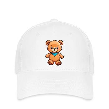 Cute Kids Cartoon Teddy Bear - Flexfit Cap - white - Front