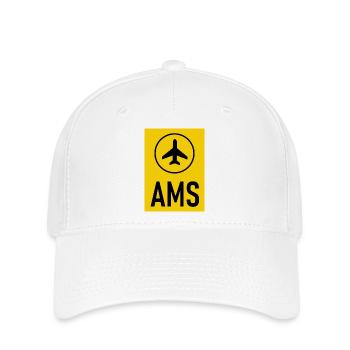 Amsterdam Airport - Flexfit Cap - white - Front