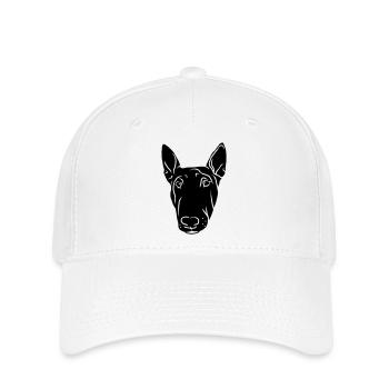 Bull Terrier Head Black - Flexfit Cap - white - Front
