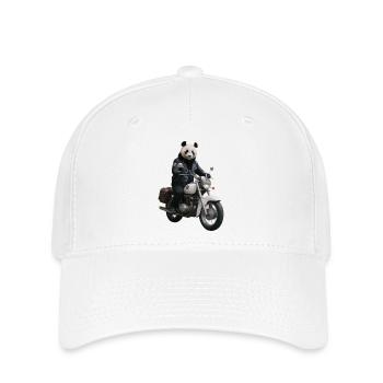 Biker Panda - Flexfit Cap - Weiß - Vorne