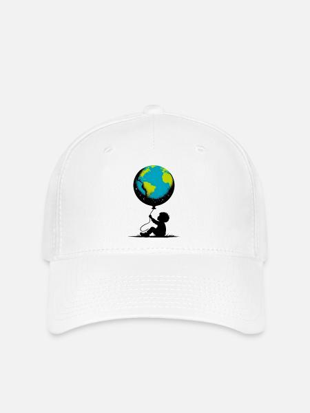 Planet Erde - Flexfit Cap - Weiß