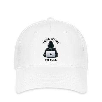 Réfléchissez avant de cliquer - Cybersécurité - Casquette Flexfit - blanc - Devant