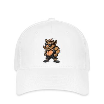 Pig Comic Cool Boar - Flexfit Cap - white - Front