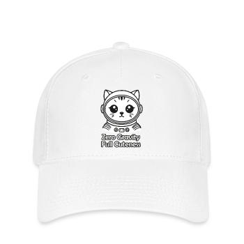 Weltraumkatze - Schwerelosigkeit, Volle Niedlichkeit Design - Flexfit Cap - Weiß - Vorne