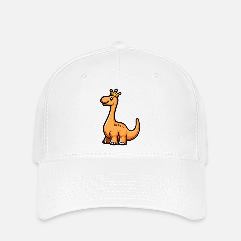 Dinosaurier brontosaurus Cartoon Krone - Flexfit Cap - Weiß