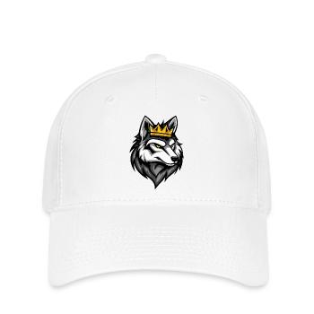 Couronne de dessin animé de loup - Casquette Flexfit - blanc - Devant