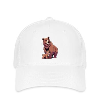Brown bear mother and child - Flexfit Cap - white - Front